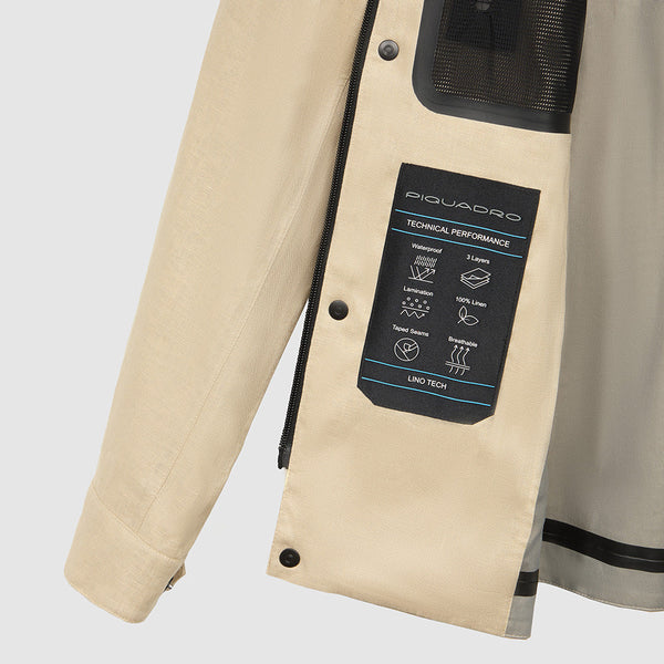 Tech-linen shirt jacket