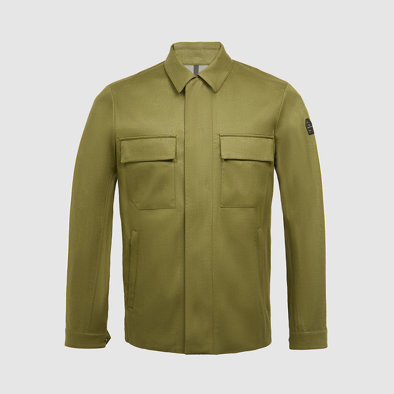 Tech-linen shirt jacket