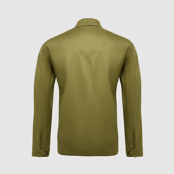 Tech-linen shirt jacket
