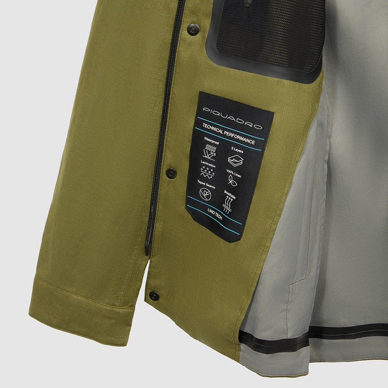 Tech-linen shirt jacket