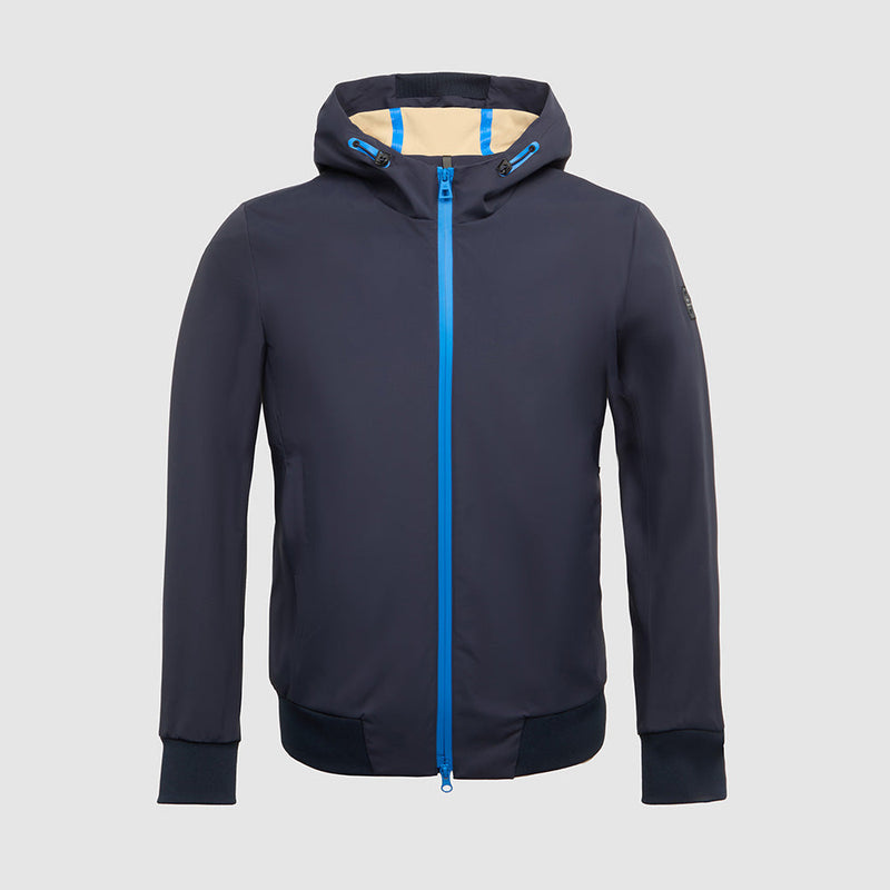 Fabric jacket with hood