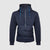Jacket with knitted fabric hood