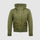 Jacket with knitted fabric hood