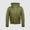 Jacket with knitted fabric hood