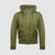 Jacket with knitted fabric hood