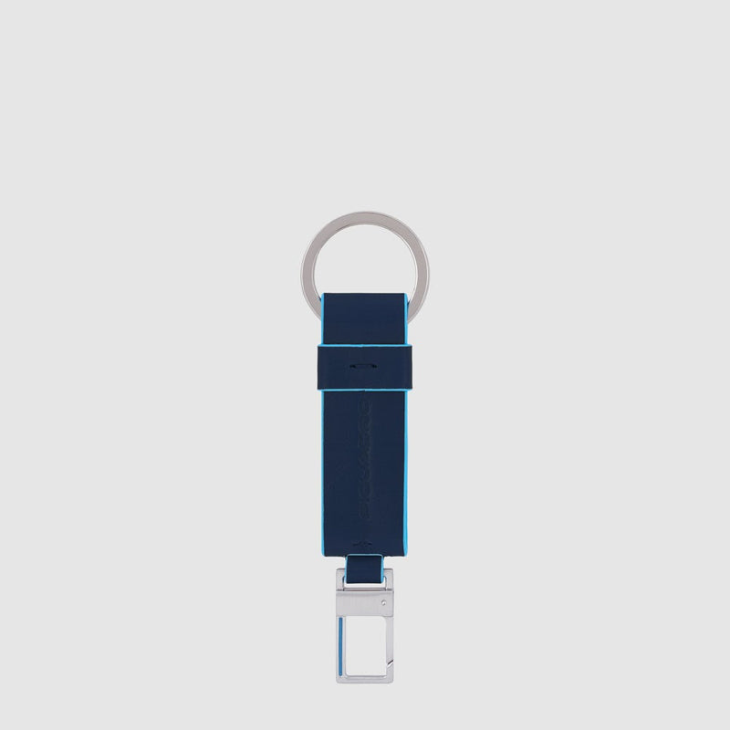 Keychain with leather insert
