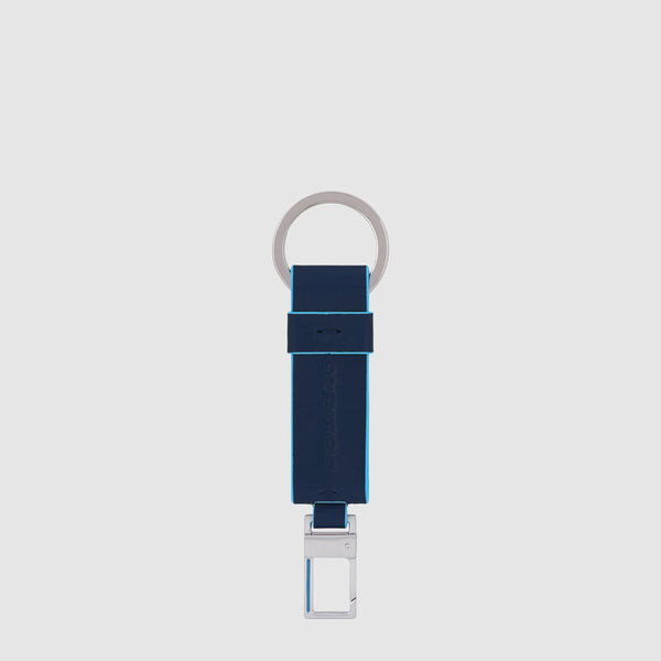 Keychain with leather insert