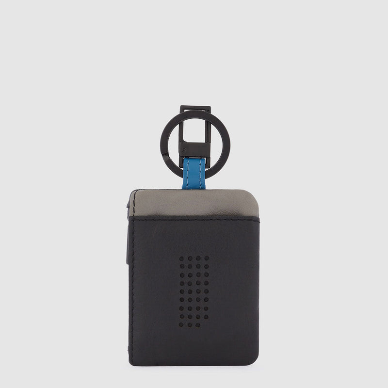 Keychain with CONNEQU and side zipped pocket
