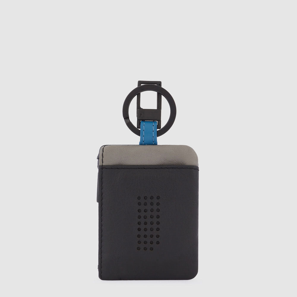 Keychain with CONNEQU and side zipped pocket