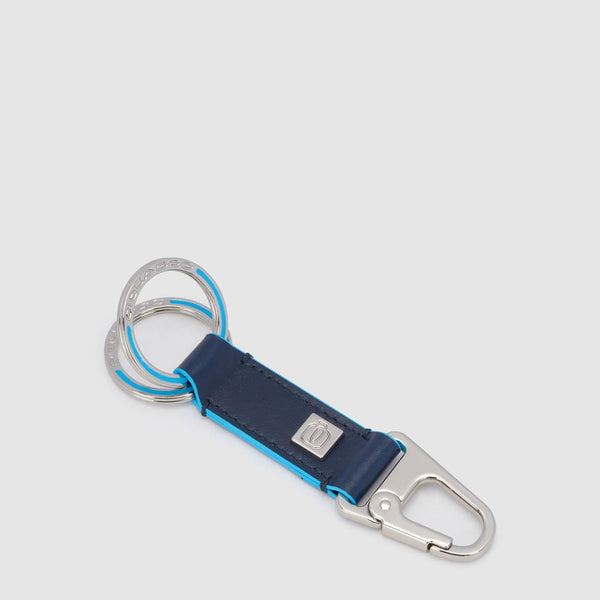 Two-ring keychain with carabiner hook