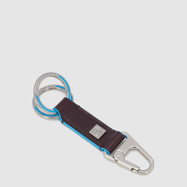 Two-ring keychain with carabiner hook