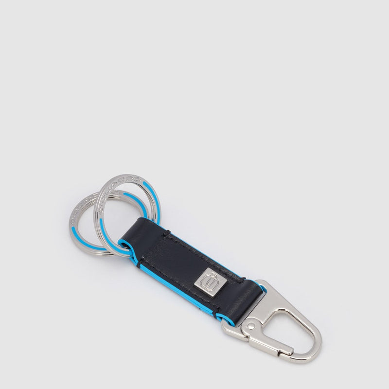 Two-ring keychain with carabiner hook