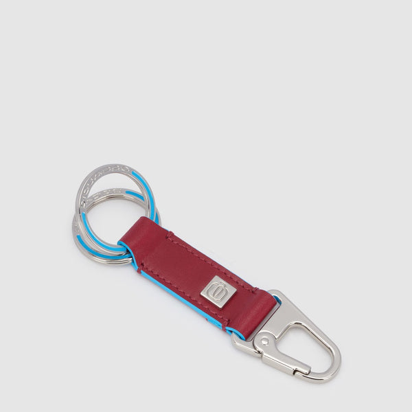 Two-ring keychain with carabiner hook