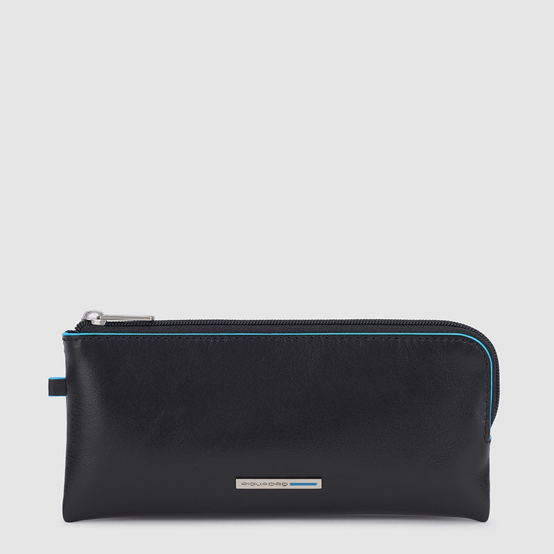 Two-ring key case with zipped rear pocket