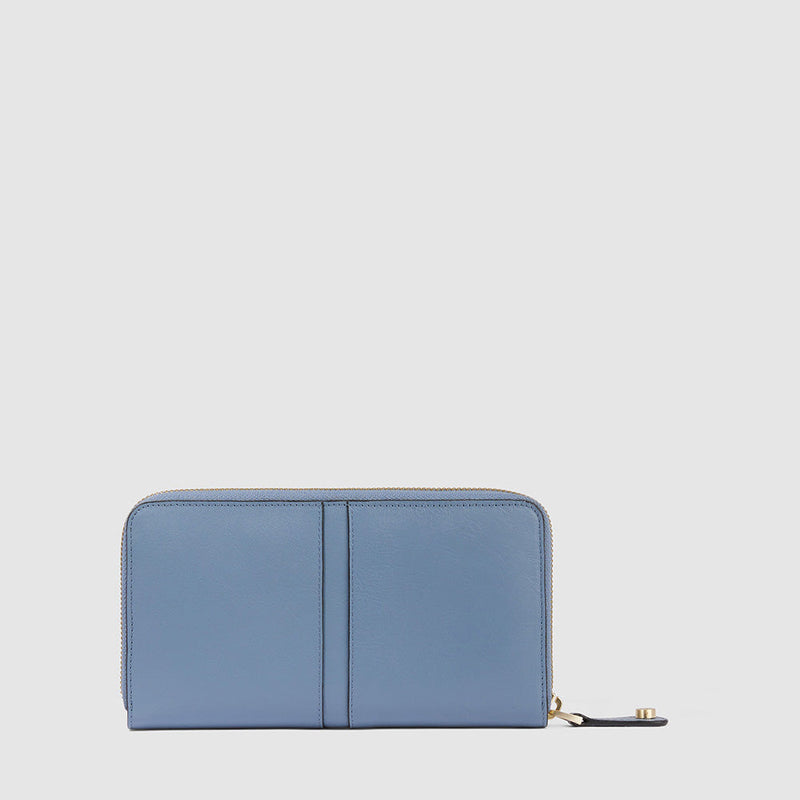 Zip-around women’s wallet with four dividers