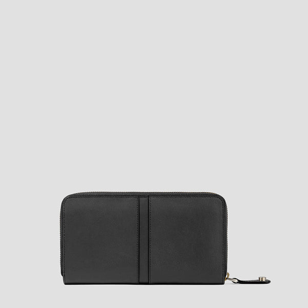 Zip-around women’s wallet with four dividers