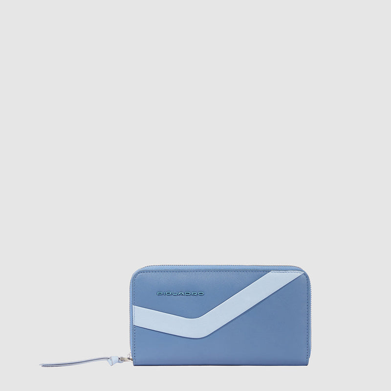Zip-around women’s wallet with four dividers