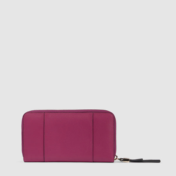 Zip-around women’s wallet with four dividers