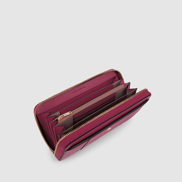Zip-around women’s wallet with four dividers