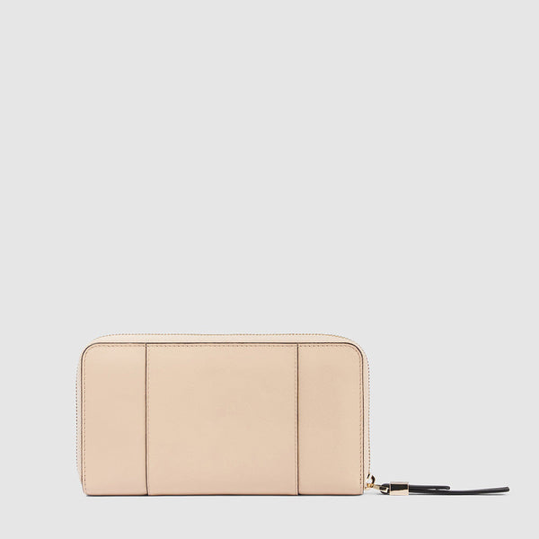 Zip-around women’s wallet with four dividers