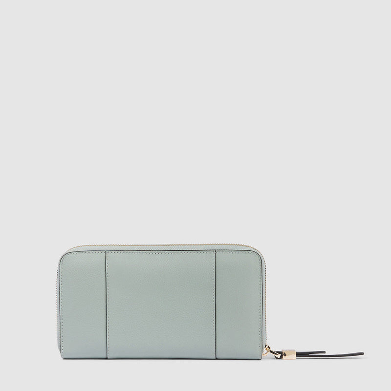 Zip-around women’s wallet with four dividers