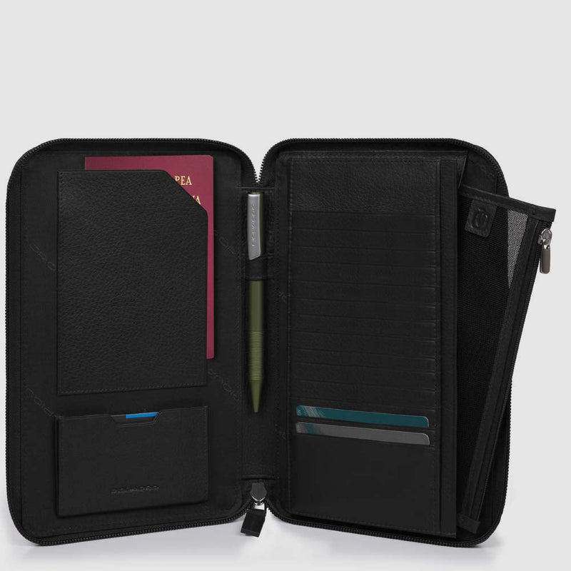 Travel document holder with credit card slots