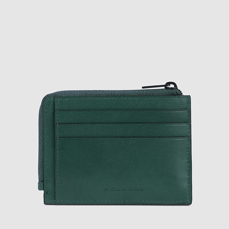 Zipper coin pouch with document holder