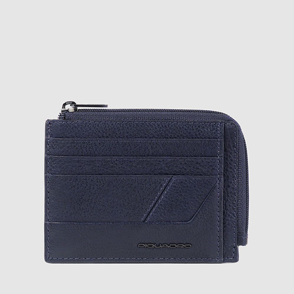 Zipper coin pouch with document holder