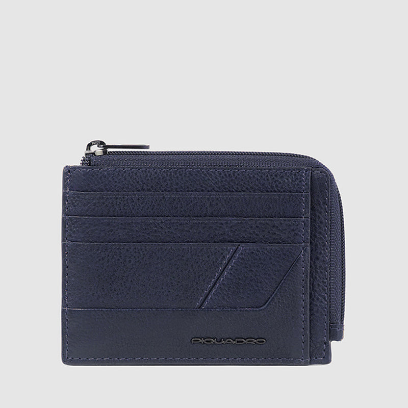 Zipper coin pouch with document holder