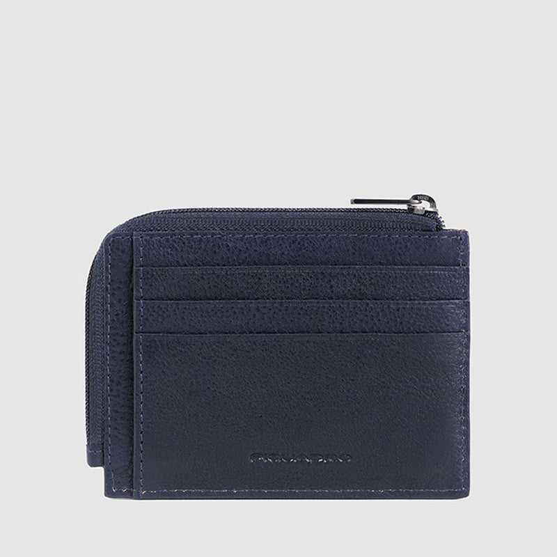 Zipper coin pouch with document holder