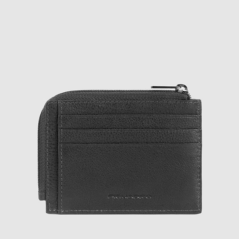 Zipper coin pouch with document holder