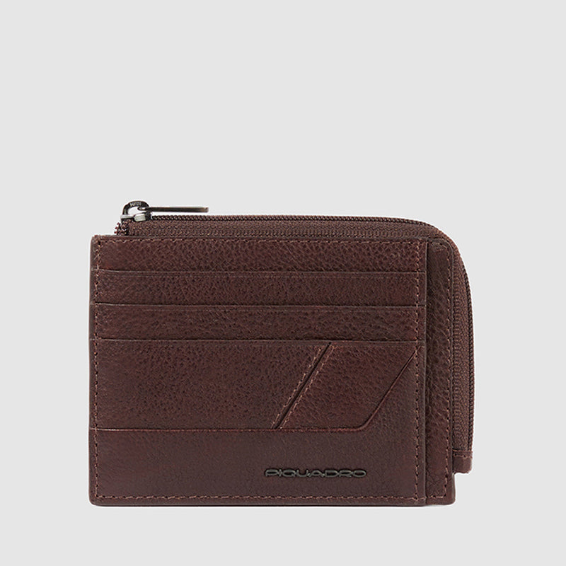 Zipper coin pouch with document holder
