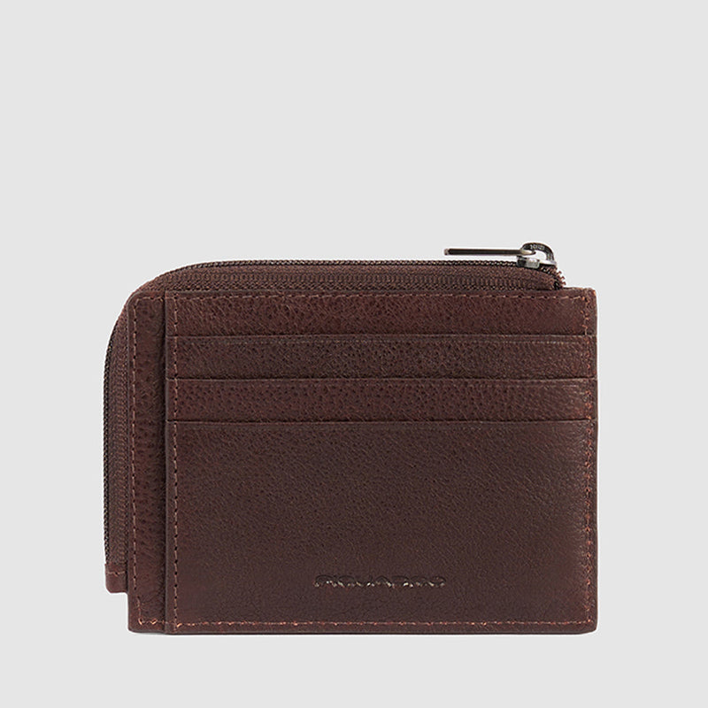 Zipper coin pouch with document holder