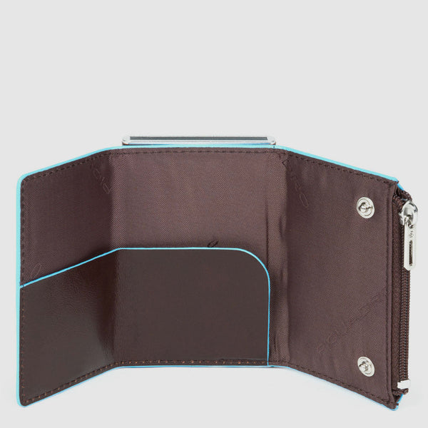 Compact wallet for banknotes and credit cards with