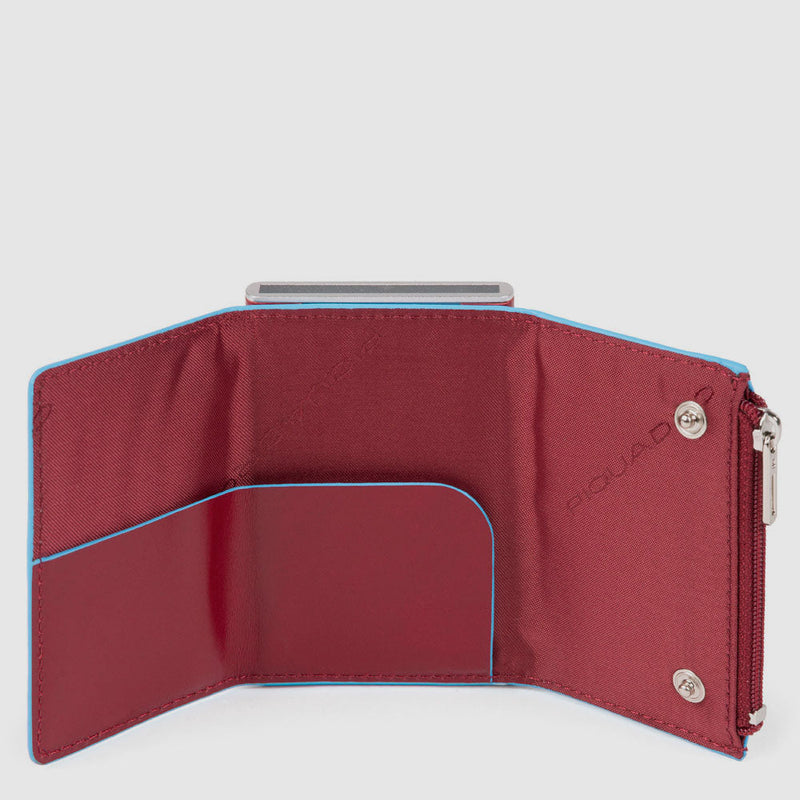 Compact wallet for banknotes and credit cards with