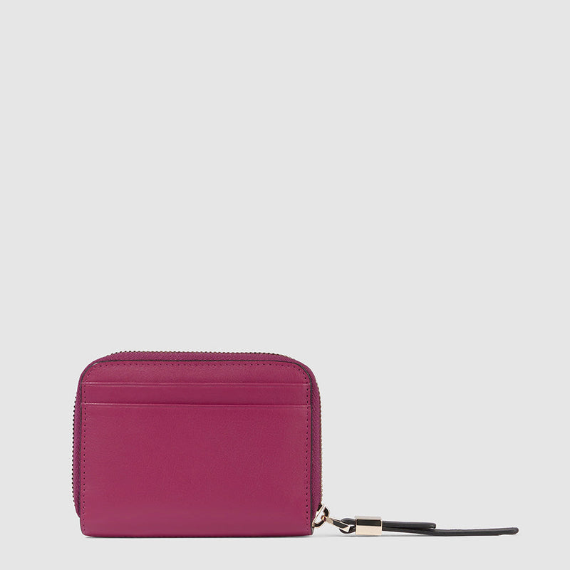 Zip-around women’s wallet with four dividers
