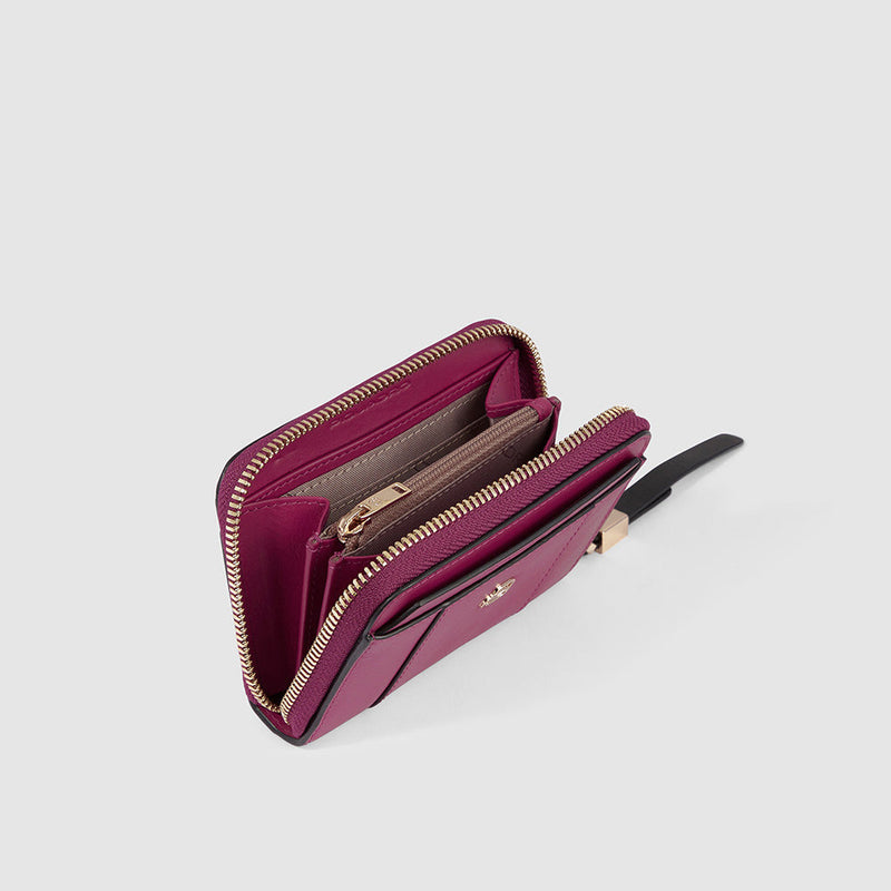 Zip-around women’s wallet with four dividers