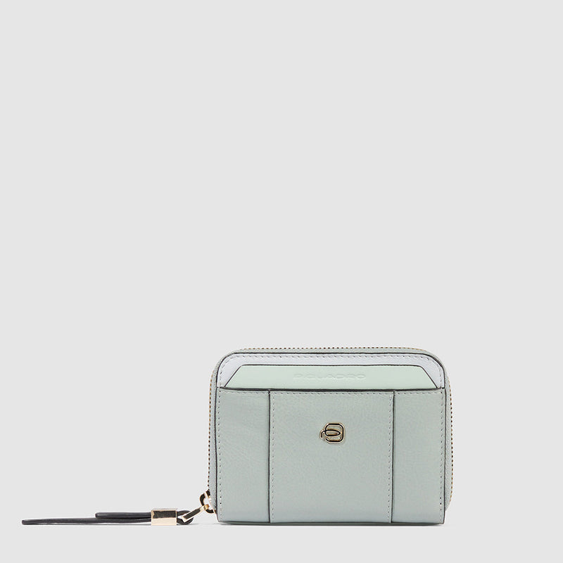 Zip-around women’s wallet with four dividers