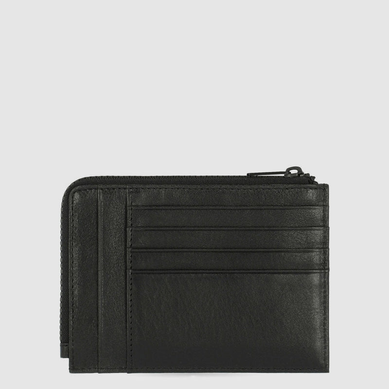 Zipper coin pouch with credit card slots