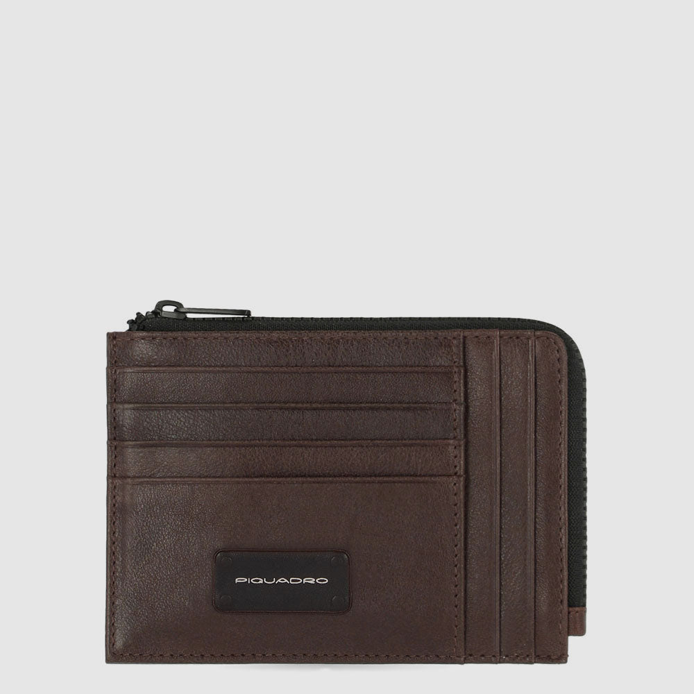 Zipper coin pouch with credit card slots