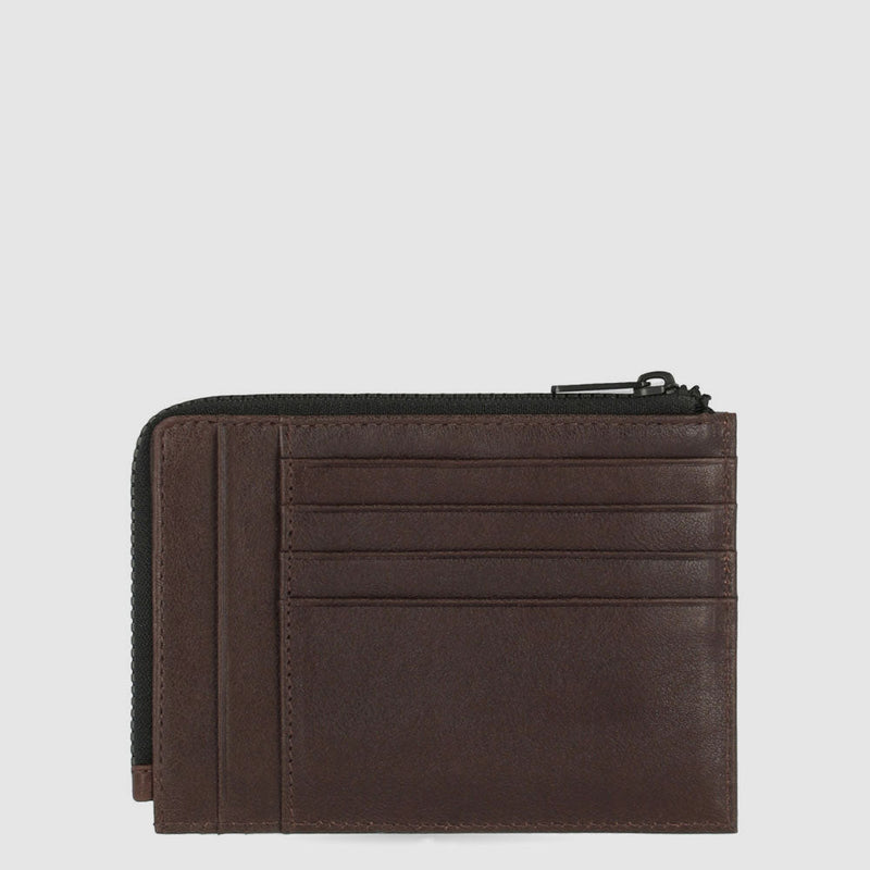 Zipper coin pouch with credit card slots