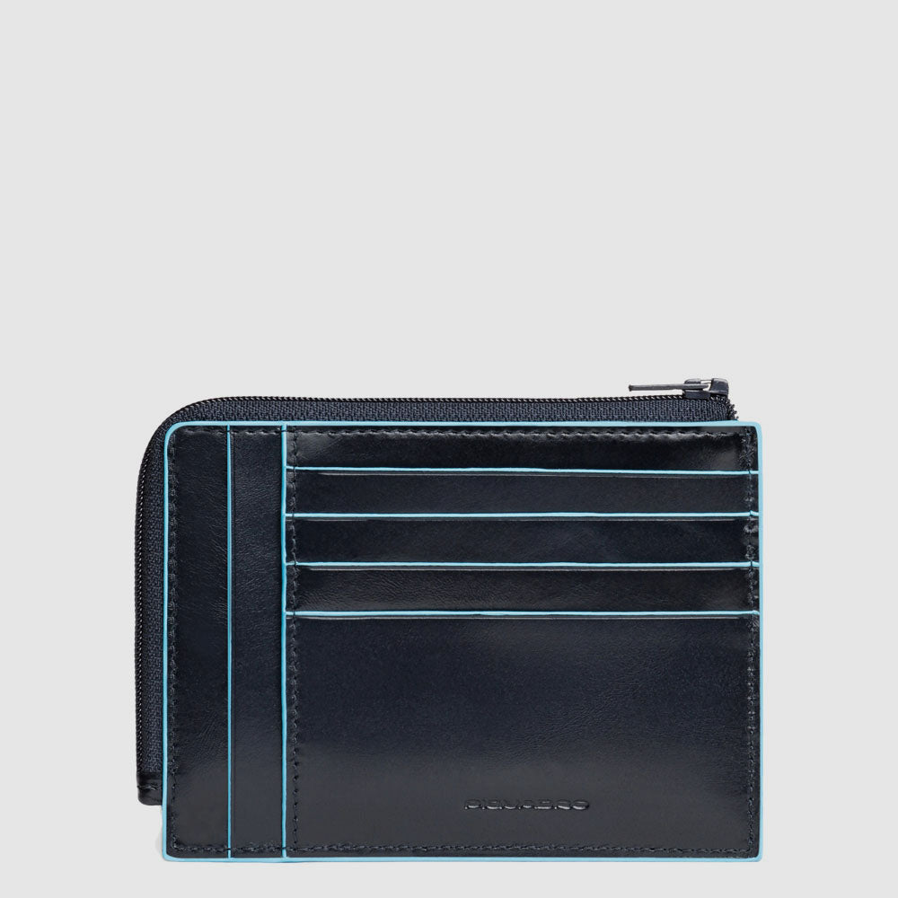 Zipper coin pouch with document holder, credit
