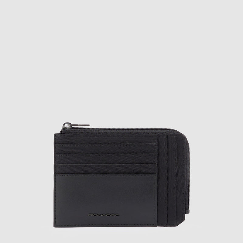 Zipper coin pouch with credit card slots