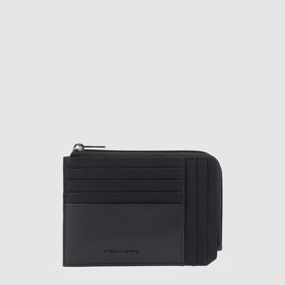 Zipper coin pouch with credit card slots