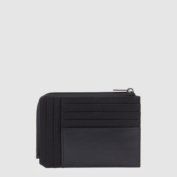 Zipper coin pouch with credit card slots