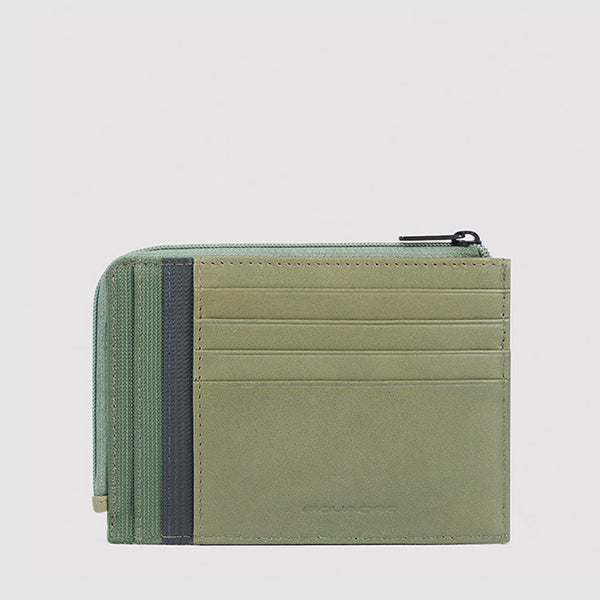 Zipper coin pouch with credit card slots