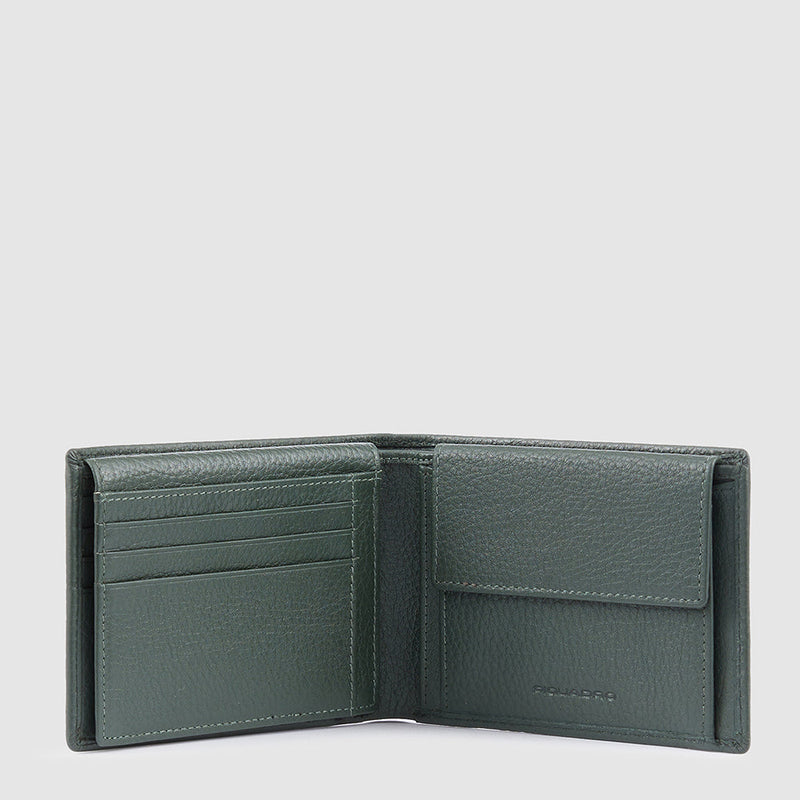 Men’s wallet with flip up ID window, coin pocket