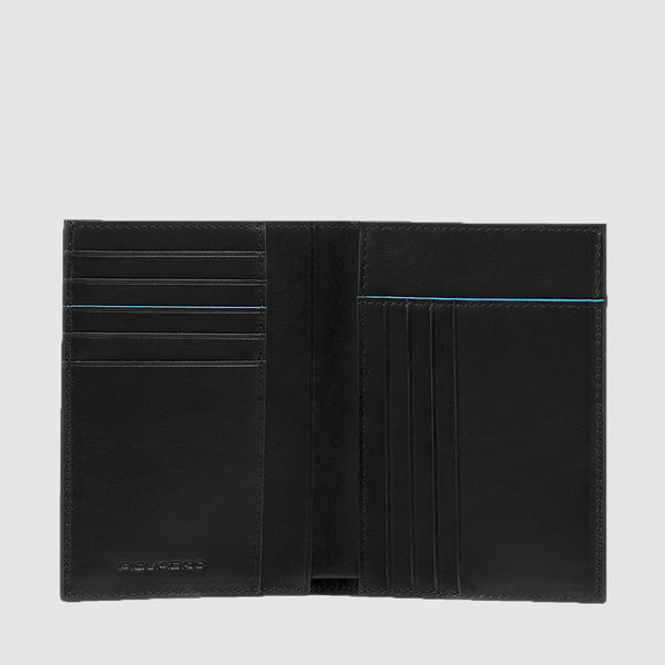 Vertical men’s wallet with banknote, credit card a