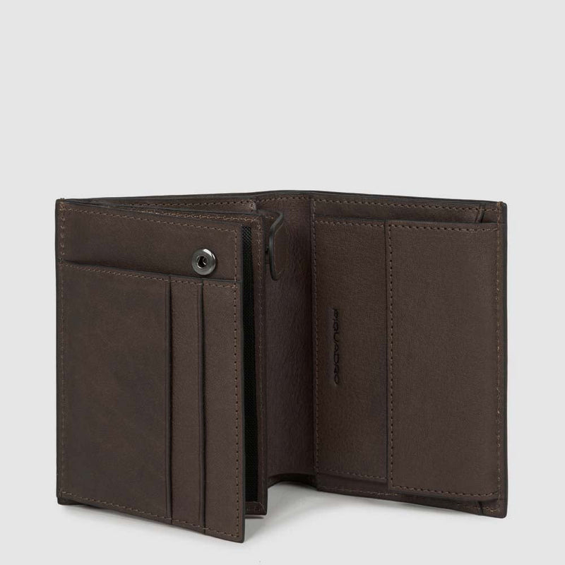 Men’s wallet with coin pocket, credit card facilit