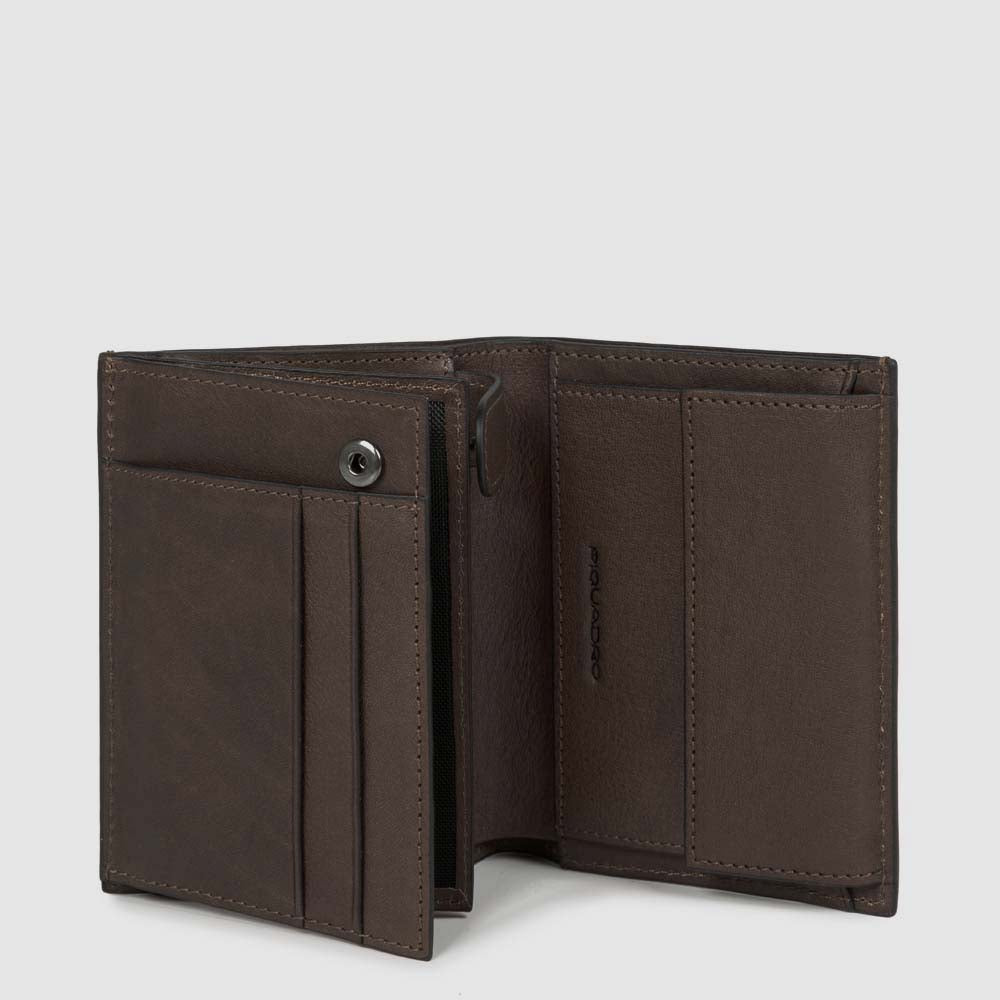 Men’s wallet with coin pocket, credit card facilit